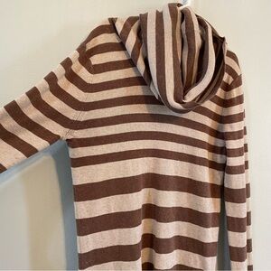 Banana Republic brown stripe cowl neck silk/wool/cashmere sweater extra small